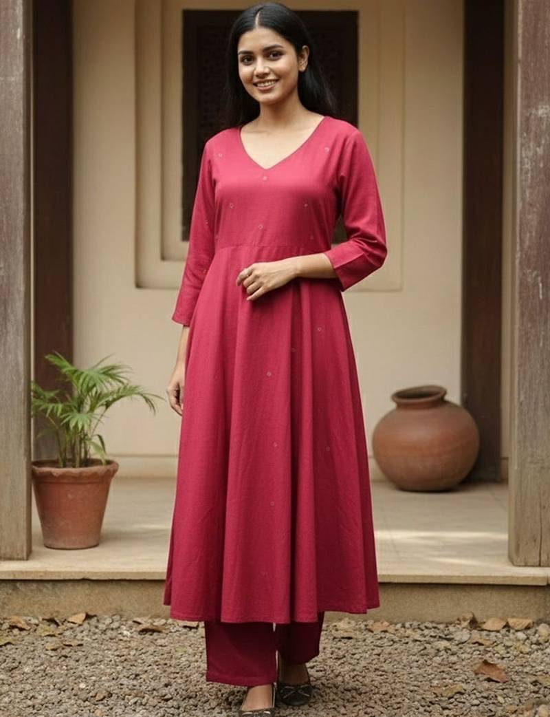 Women ethnic motifs regular kurta with trousers & with dupatta