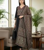 Women ethnic motifs printed regular kurta with trousers & with dupatta
