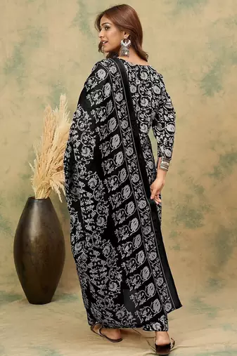 Women ethnic motifs printed regular kurta with trousers & dupatta