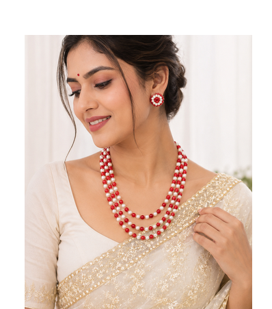 real corals pearls combination mala 1