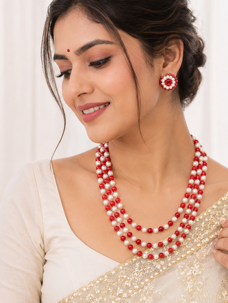 real corals pearls combination mala