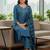 Women ethnic motifs regular thread work kurta with trousers & with dupatta