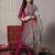 Floral embroidered chanderi silk kurta with trousers & dupatta