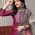 Floral embroidered chanderi silk kurta with trousers & dupatta