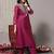 Floral embroidered chanderi silk kurta with trousers & dupatta