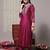 Floral embroidered chanderi silk kurta with trousers & dupatta