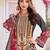 Women printed regular beads and stones kurta with trousers & with dupatta