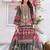 Women printed regular beads and stones kurta with trousers & with dupatta