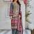 Women printed regular beads and stones kurta with trousers & with dupatta