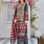 Women printed regular beads and stones kurta with trousers & with dupatta