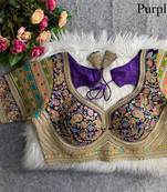 Purple sabyasachi inspired kashmiri work blouse