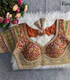 Rust sabyasachi inspired kashmiri work blouse