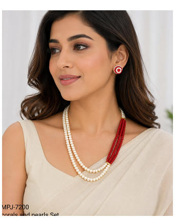 real corals pearls combination mala 1
