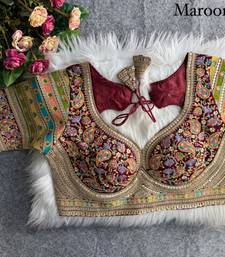 Maroon sabyasachi inspired kashmiri work blouse