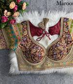 Maroon sabyasachi inspired kashmiri work blouse