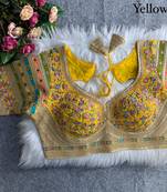Yellow sabyasachi inspired kashmiri work blouse