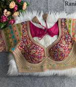 Rani pink sabyasachi inspired kashmiri work blouse