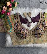 Wine sabyasachi inspired kashmiri work blouse