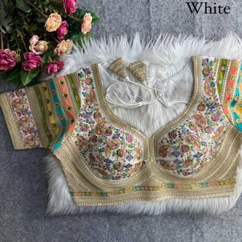 White sabyasachi inspired kashmiri work blouse 1