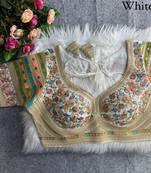 White sabyasachi inspired kashmiri work blouse