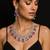 Amethyst CZ Bridal Jewelry Set: Silver Wedding Necklace & Earrings
