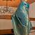 blue woven pure silk blend designer pallu saree with blouse