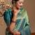 green woven pure silk blend designer pallu saree with blouse