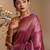 wine woven pure silk blend designer pallu saree with blouse