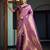 purple woven pure silk blend designer pallu saree with blouse