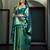 teal blue woven pure silk blend designer pallu saree with blouse
