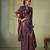 navy blue woven pure silk blend designer pallu saree with blouse