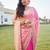 pink woven pure georgette designer pallu saree with blouse