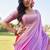lavender woven pure georgette designer pallu saree with blouse
