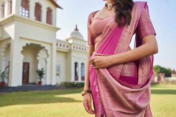 wine woven pure georgette designer pallu saree with blouse 2
