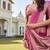 wine woven pure georgette designer pallu saree with blouse