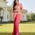 peach woven pure georgette designer pallu saree with blouse