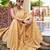 beige woven pure georgette designer pallu saree with blouse