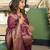 wine woven organza designer pallu saree with blouse