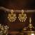 Traditional south indian gold plated green kemp stone & pearl drop chandbali temple peacock earrings for women
