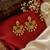 Traditional south indian gold plated green kemp stone & pearl drop chandbali temple peacock earrings for women