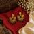 South indian gold green stone & blue bead drop temple peacock  chandbali earrings for women