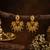 South indian gold green stone & blue bead drop temple peacock  chandbali earrings for women