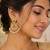 Designer gold plated cz ruby green stones & pearl peacock chandbali earrings for women | ethnic bridal festive wear