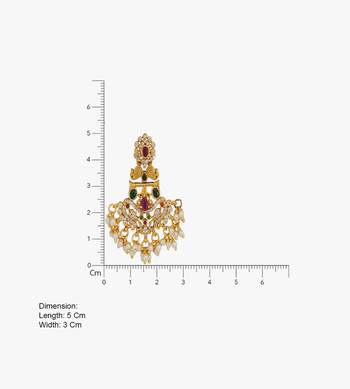 South indian gold chandbali earrings for women cz stone & pearl drop earrings   bridal wedding festive ethnic 4