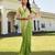 pista green woven pure georgette designer pallu saree with blouse