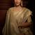 offwhite woven pure silk blend designer pallu saree with blouse