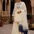 Cream crape silk blend kurta palazzo set with dupatta