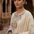 Cream crape silk blend kurta palazzo set with dupatta