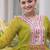 Navratri special mehendigreen georgette gown for women's