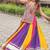 NAVRATRI  PINK BLUE YELLOW  COTTON LACE WORK Lehenga choli